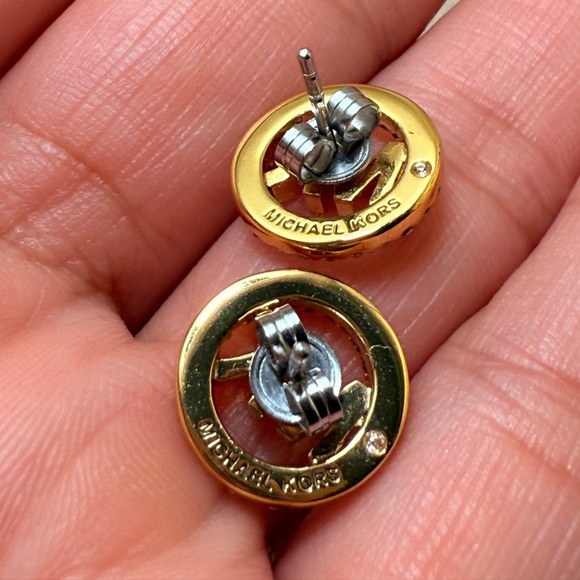 Michael Kors Gold Crystal Embellished Earrings - Picture 8 of 9